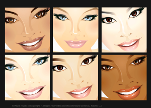 Vector faces for a beauty website